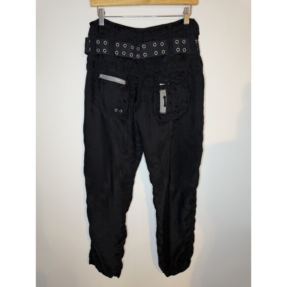 Johnny Was Pete & Greta Lightweight Cargo Pants Women’s Sz 4 Black With Belt - Picture 3 of 15